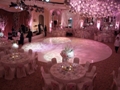 High Gloss White Round Dance Floor Rental at Beverly Hills Hotel